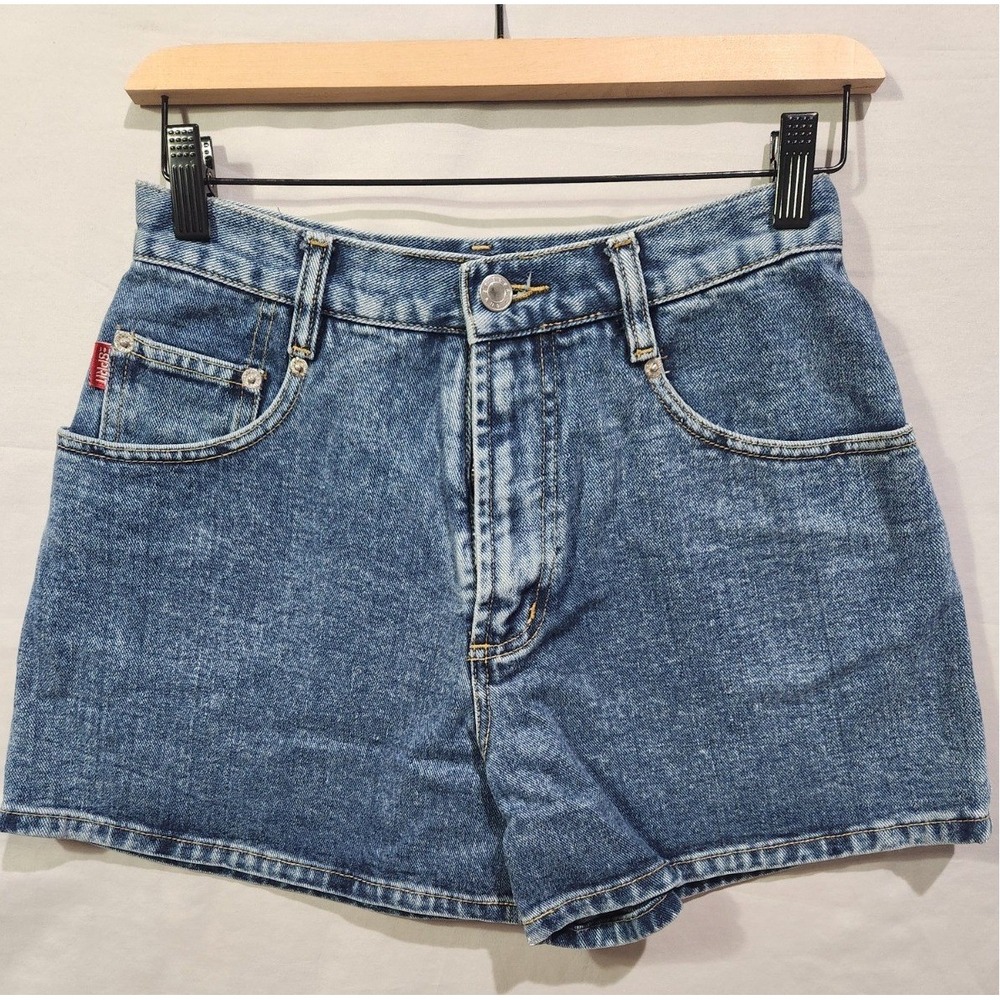 Esprit Denim Shorts Women 7/8 Blue Excellent Vintage 90s High Rise Acid Wash